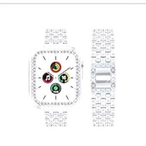 Watchband Silver with Rhinestones Apple watch compatible and frame NEW!